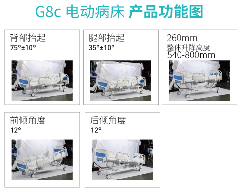 电动病床产品功能图